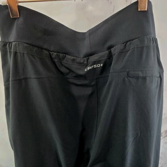 Coolibar Pants Womens Large Black Jogger Crop Drawstring Pull On Ruched - Picture 6 of 13